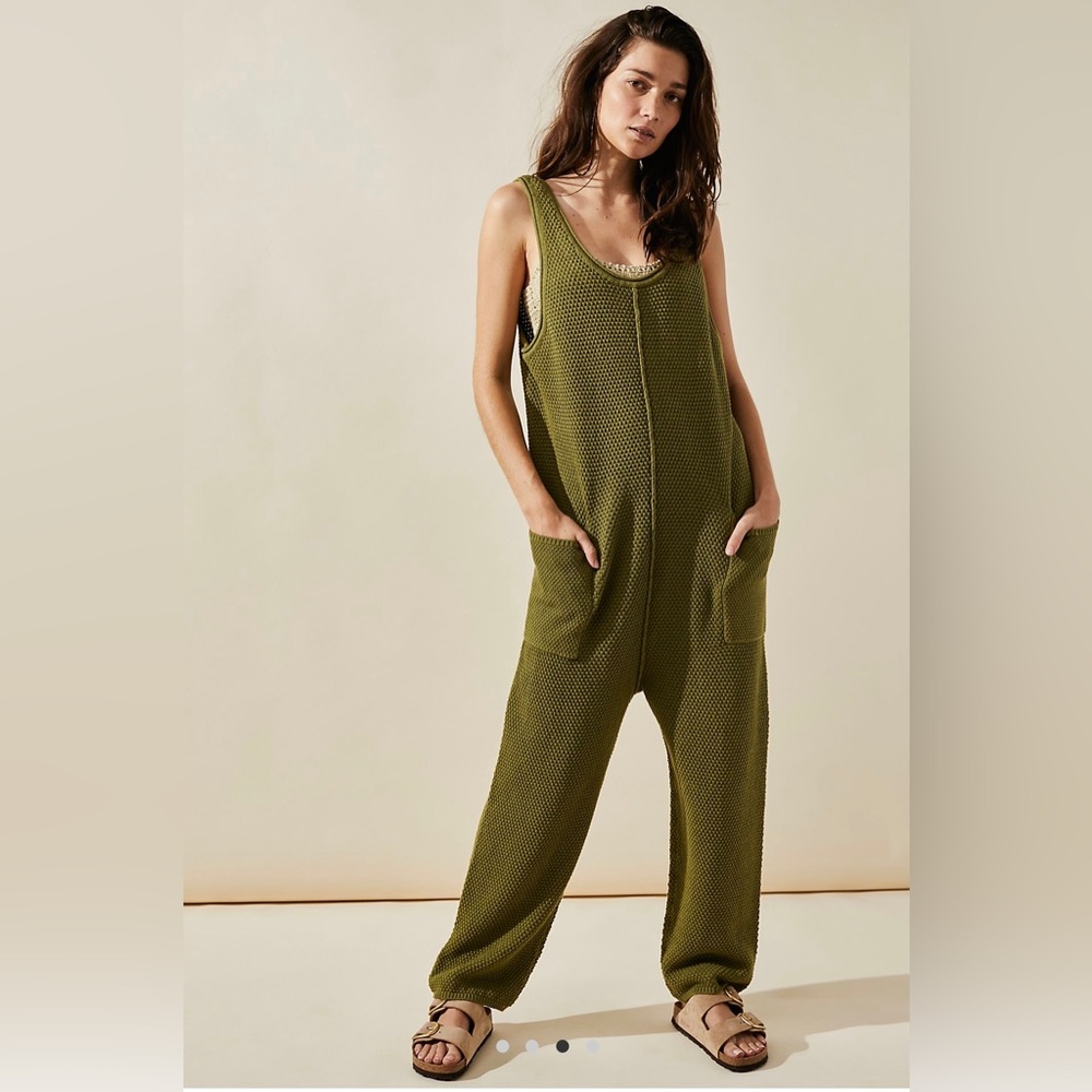 Free People Hailee sweater jumper in giant kelp EUC